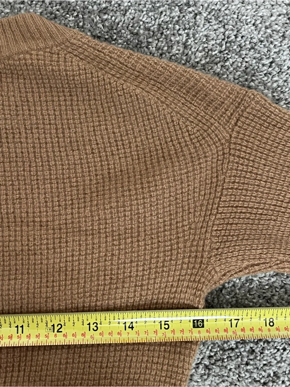 J. Crew 100% Cashmere Camel Waffle-Knit Crewneck Sweater size XS preppy academia